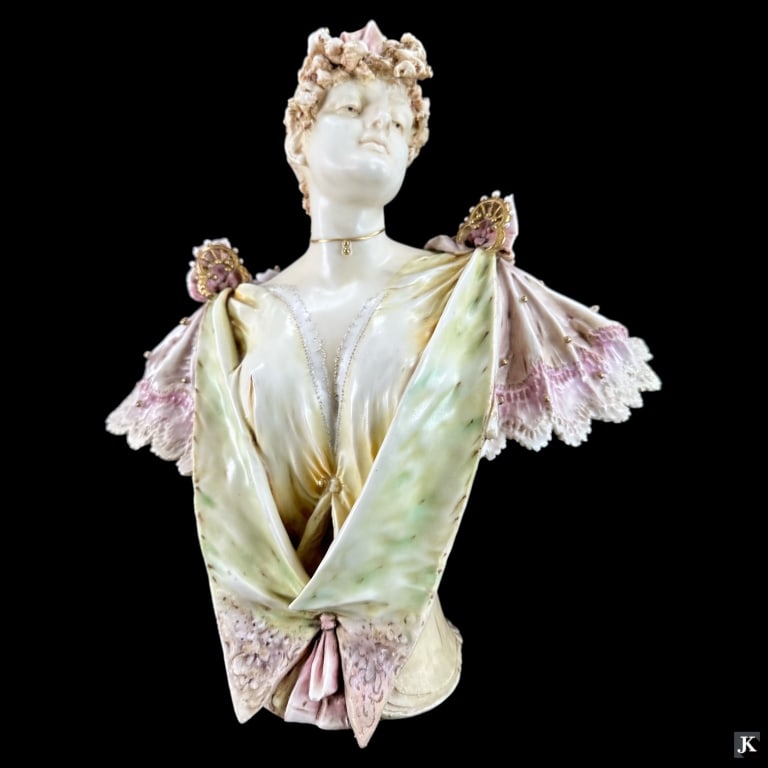 Art Nouveau Turn-Teplitz Austria Porcelain Bust (1 of 4)