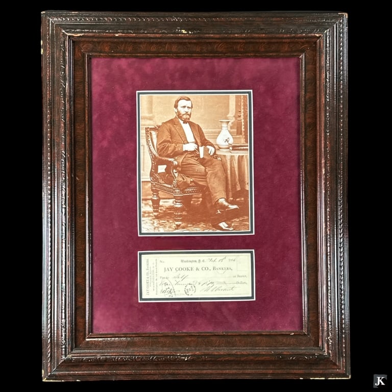 Uysses S. Grant Signed Check Frame With Certificat (1 of 4)