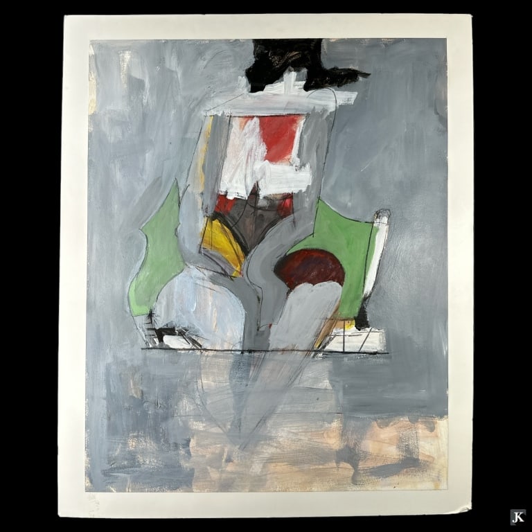 Tina Amarena (American, 20th C.) Oil on Paper: Tina Amarena (American, 20th C.). Oil on Paper. Artist featured in 2011 movie "Limitless. Approx: 44" x 35". Appears unsigned. JD/B13