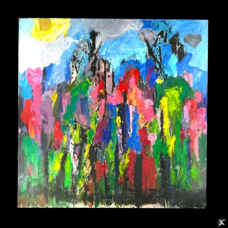 Oil On Canvas Tina Amarena (NY) Limitless: Oil On Canvas Tina Amarena (NY) Limitless. Abstract Art Work By Tina Amarena From The Movie Set Limitless. Unframed Painting. Overall In Good Conditions. Size; Height 57 X Width 56 1/4. Tina Amarena (
