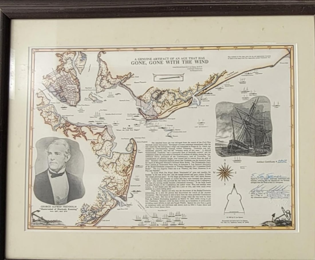 FRAMED, SIGNED PRINT W/ARTIFACT DR. E. LEE SPENCE (1 of 4)