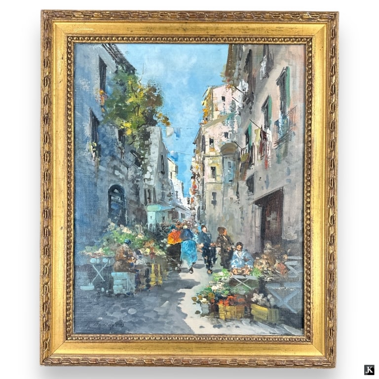 E. B. DeAngelis (ITALY 1906-1999) Street Scene Oil (1 of 4)