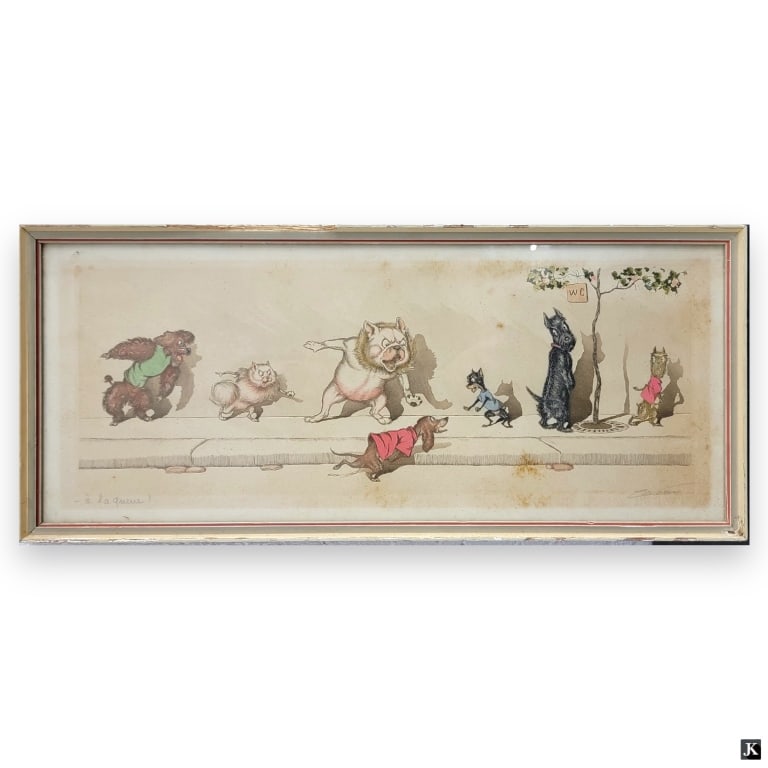 Boris O'Klein (FRANCE 1893-1985) "Naughty Dogs" (1 of 4)