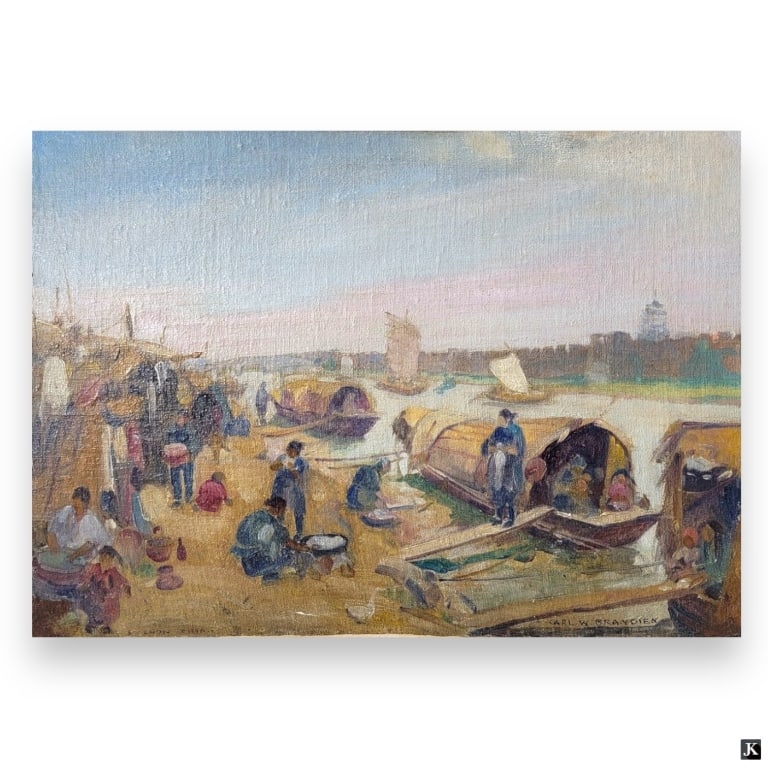 Carl Brandien (USA 1886-1965) Waterscape Oil (1 of 3)