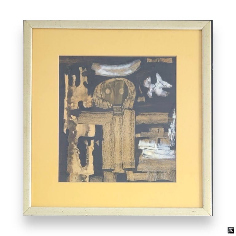 Signed Abstract Mixed Media On Paper Framed (1 of 4)