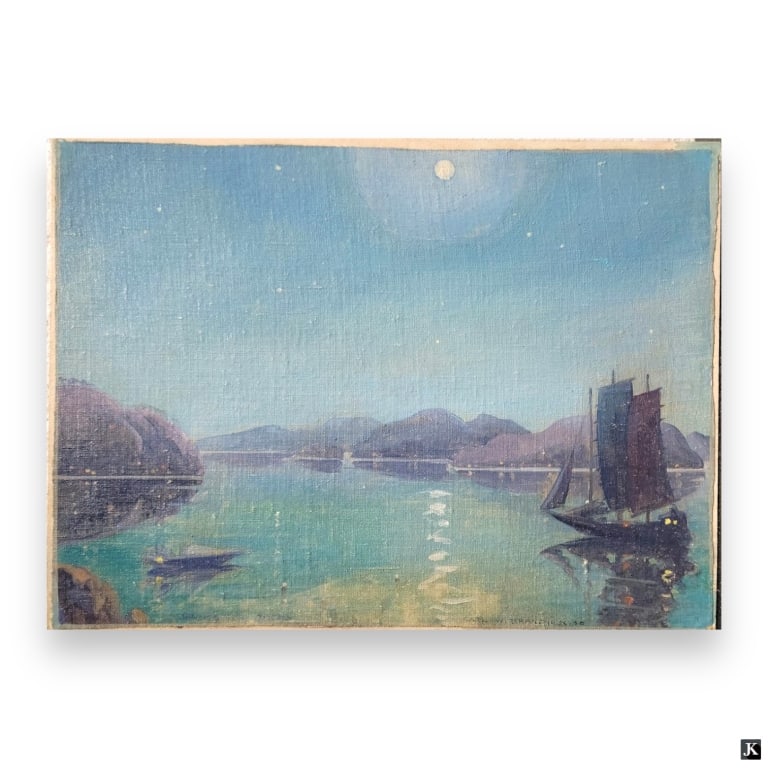 Carl Brandien (USA 1886-1965) Waterscape Oil (1 of 3)