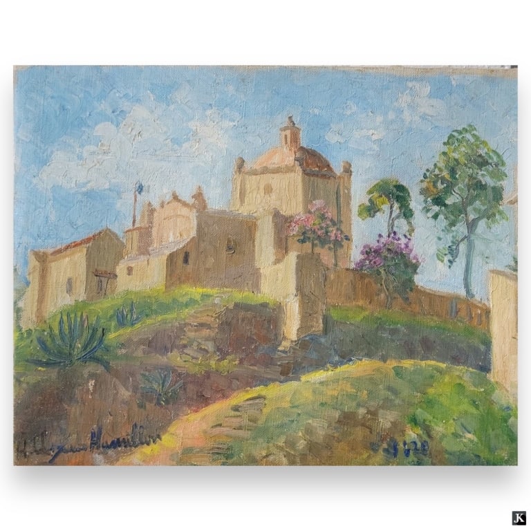 Hildegarde HAamilton (USA 1898-1970) Landscape Oil (1 of 3)