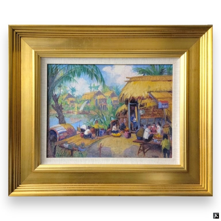 Carl Brandien (USA 1886-1965) Saigon Village Oil (1 of 5)