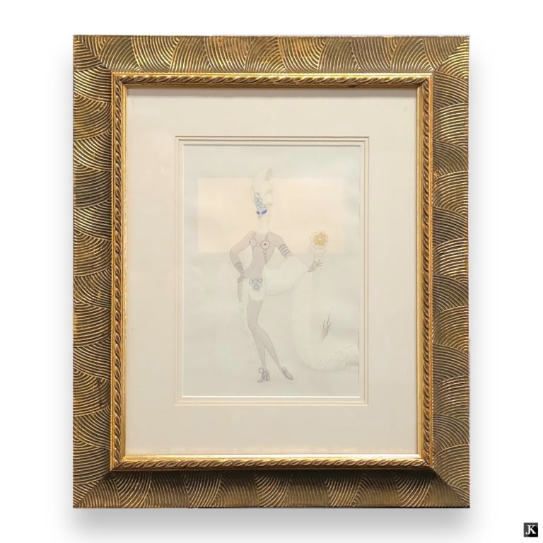 Erte Original Gouache "Le Blond Platine" Framed (1 of 4)