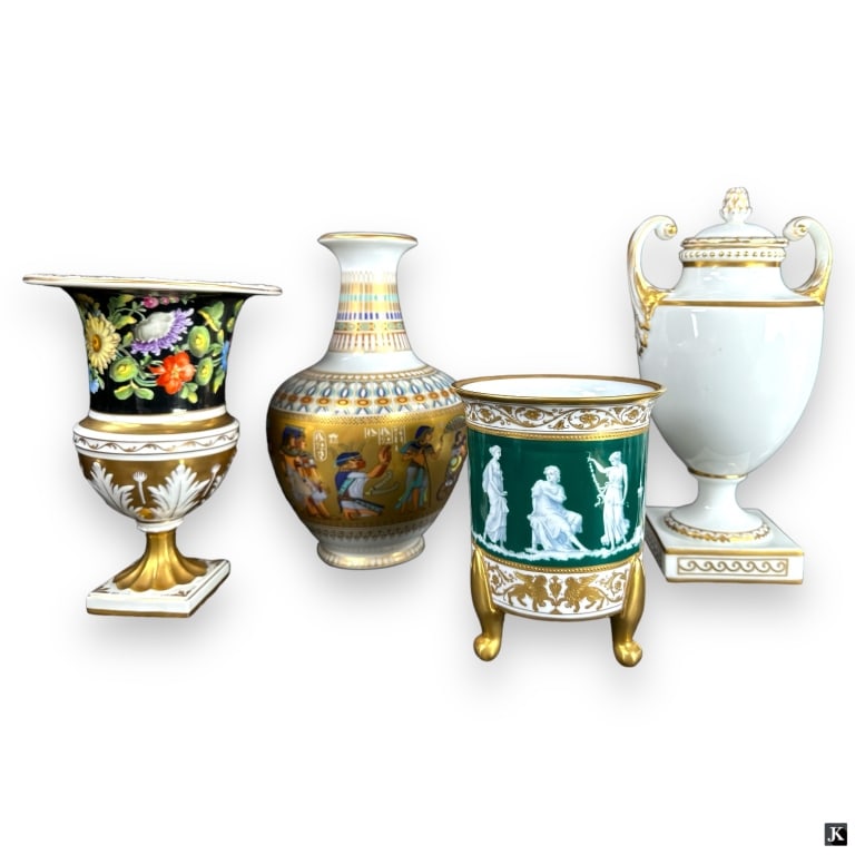 Lot 4 Vintage Antique Continental Porcelain Vases (1 of 5)