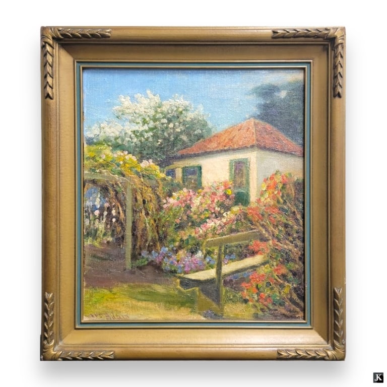 William Adam (USA 1846-1931) House Oil On Board (1 of 4)