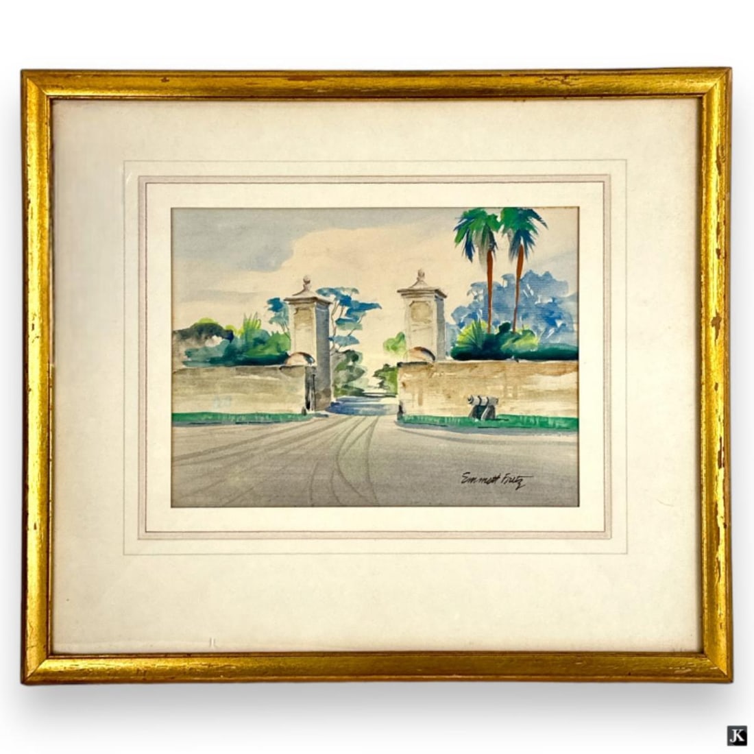 Emmett Fritz (USA 1917-1995) Watercolor On Paper (1 of 4)