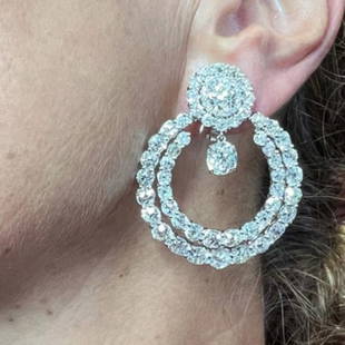 37.46 Ct. Sophia D Diamond Earrings: 37.46 Ct. Sophia D Diamond Earrings. Item # 6265. 37.46 Ct. Sophia D Diamond Earrings Mounted with 4 Round Diamonds Weighing 6.50 Ct.* Along with 102 Round Diamonds Weighing 30.51 Ct. and 32 Round