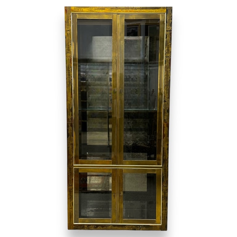 Vintage Mastercraft Metal & Glass Cabinet (1 of 3)