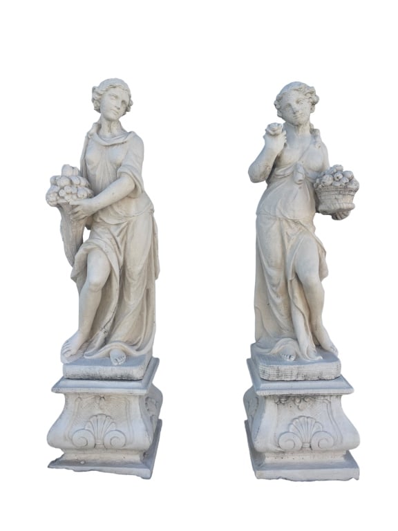 Pair of Vintage Concrete Garden Sculptures (1 of 3)