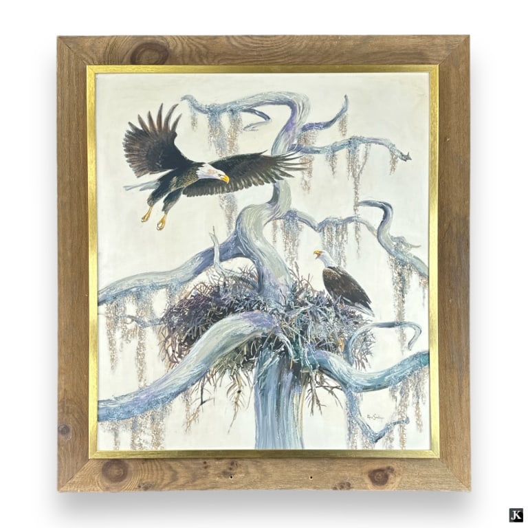 Russ Smiley (USA 20th C) Landscape Oil On Board (1 of 6)