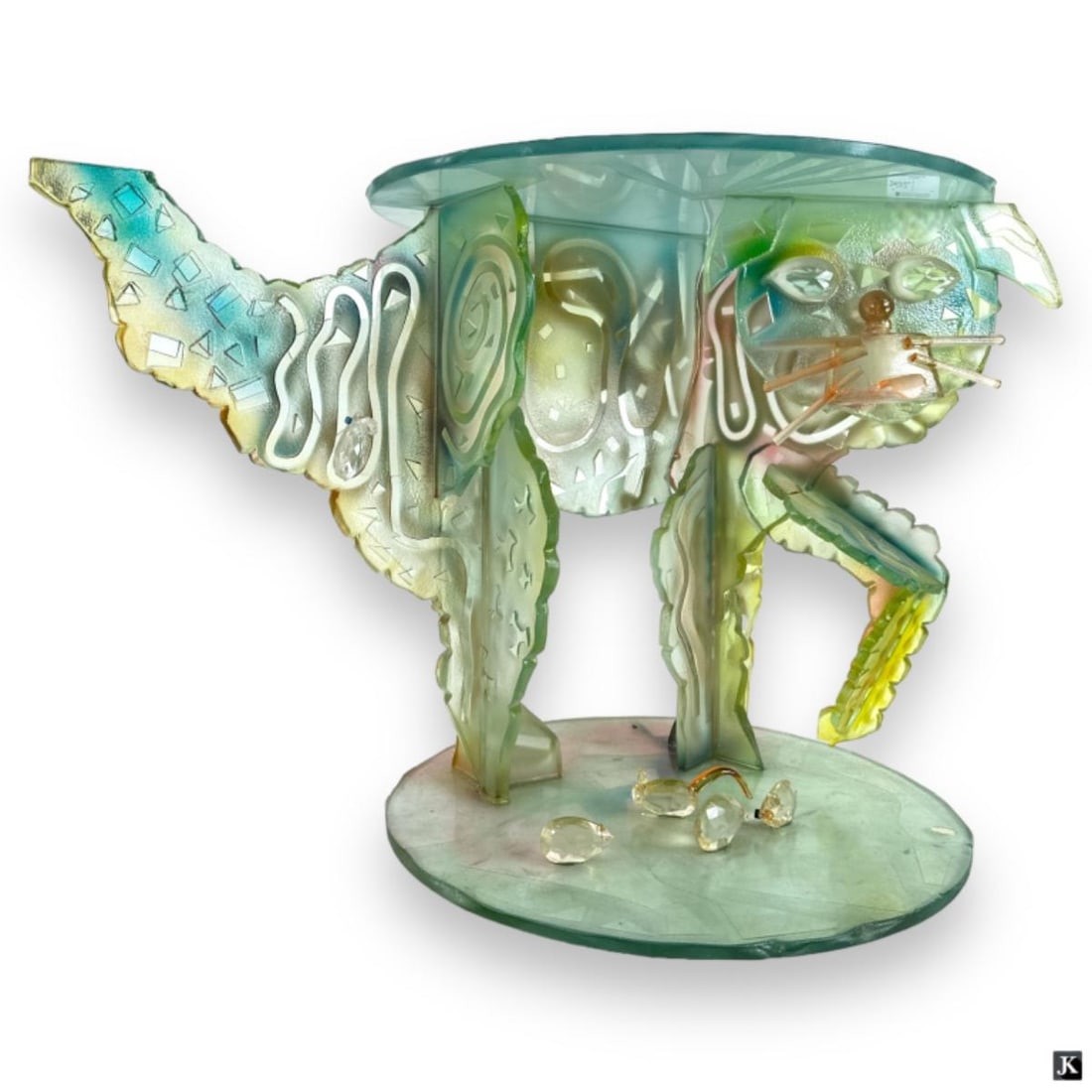 Susan Pelish (USA B1946) Art Glass Animals Table (1 of 5)