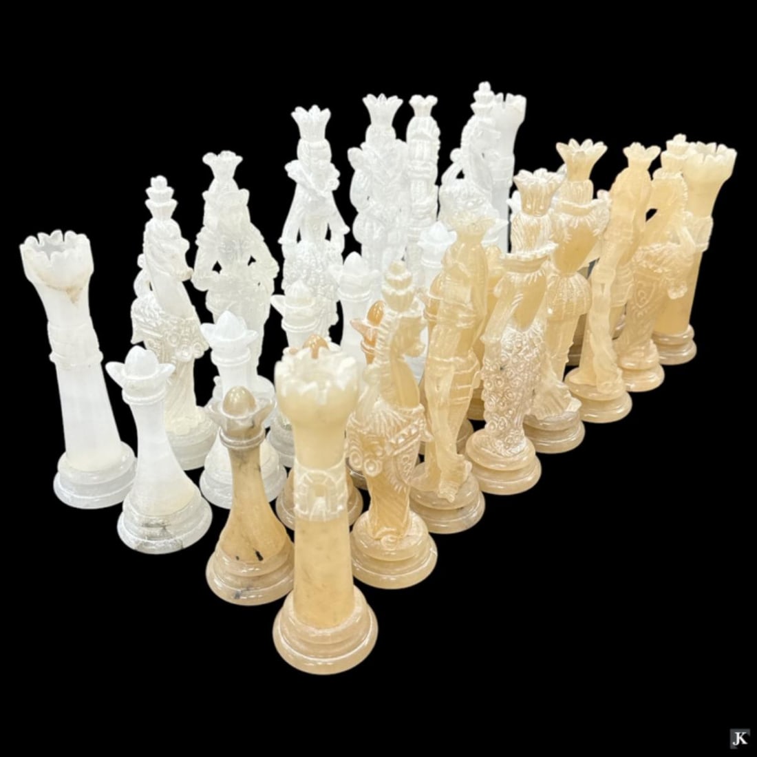 Signed Beppe Italian Carved Stone Chess Set (1 of 5)