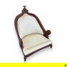 Victorian Mahogany Wooden Wide Parlor Armchair