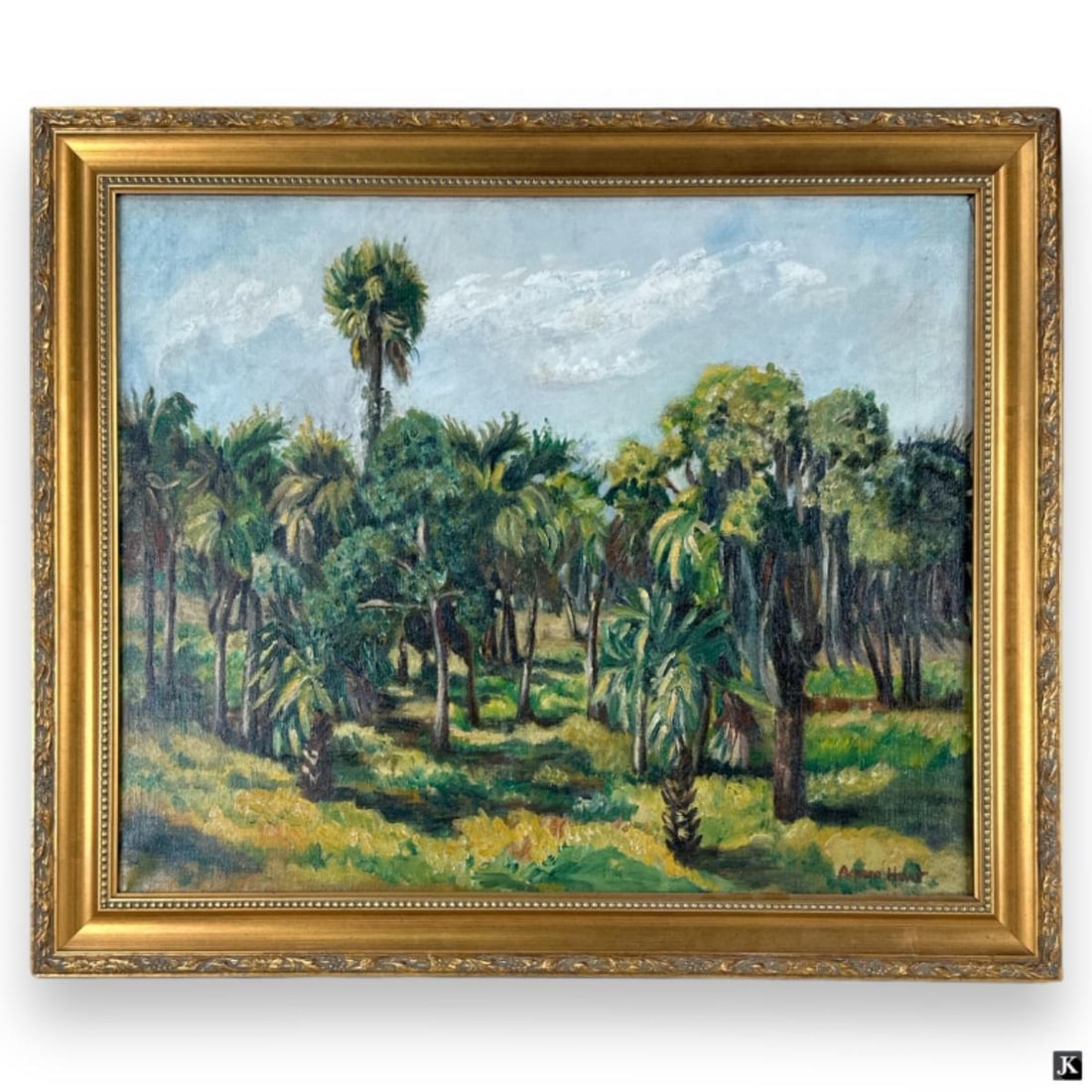 Agnes Hart (USA 1912-1979) Landscape Oil On Canvas (1 of 5)