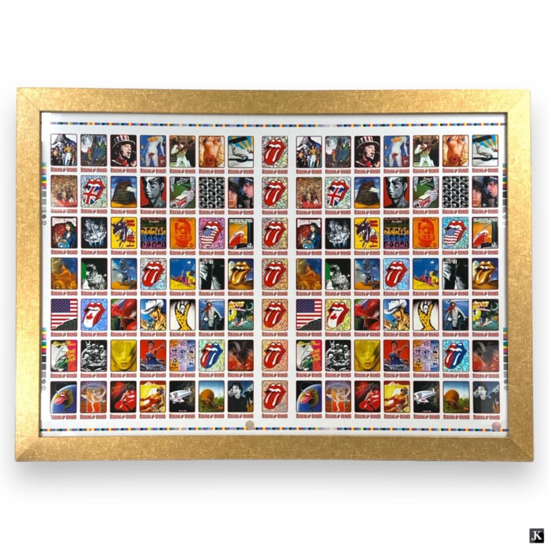 Rolling Stones Uncut Sheet Of Trading Cards Framed (1 of 4)