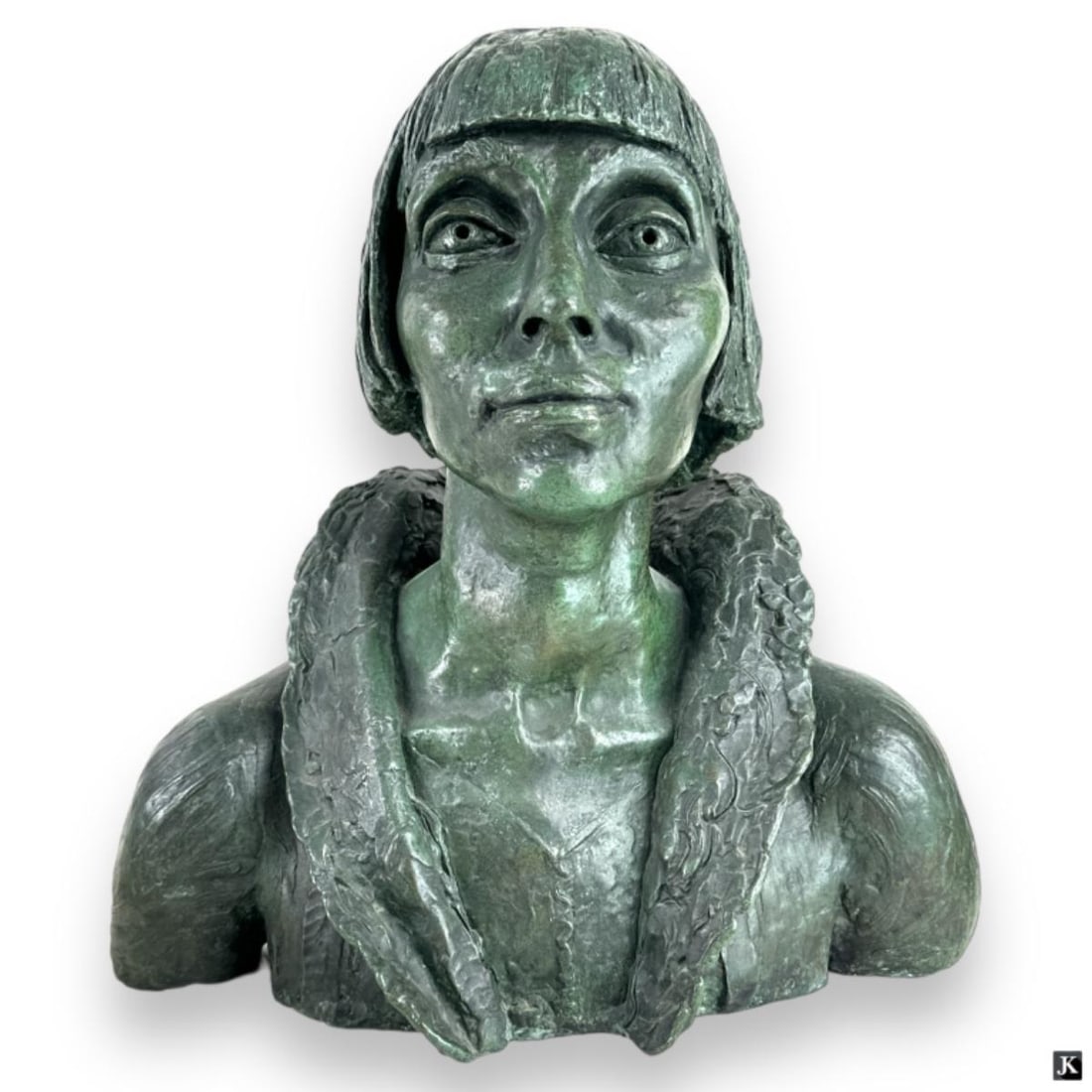 Large And Heavy Bronze Bust Sculpture Of A Woman (1 of 5)