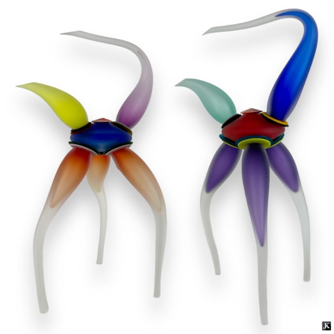 Stephan Cox (USA B1956) Pair Art Glass Sculptures (1 of 6)