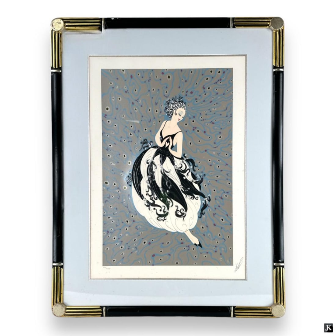 Erte (RUSSIA 1892-1990) "Tuxedo" Serigraph: Romain (Erte) De Tirtoff (RUSSIAN FEDERATION / UNITED STATES / NEW YORK / FRANCE, 1892 - 1990) limited edition serigraph titled "Tuxedo". Hand signed to lower right and Roman Numeral numbered XLV/CXXV