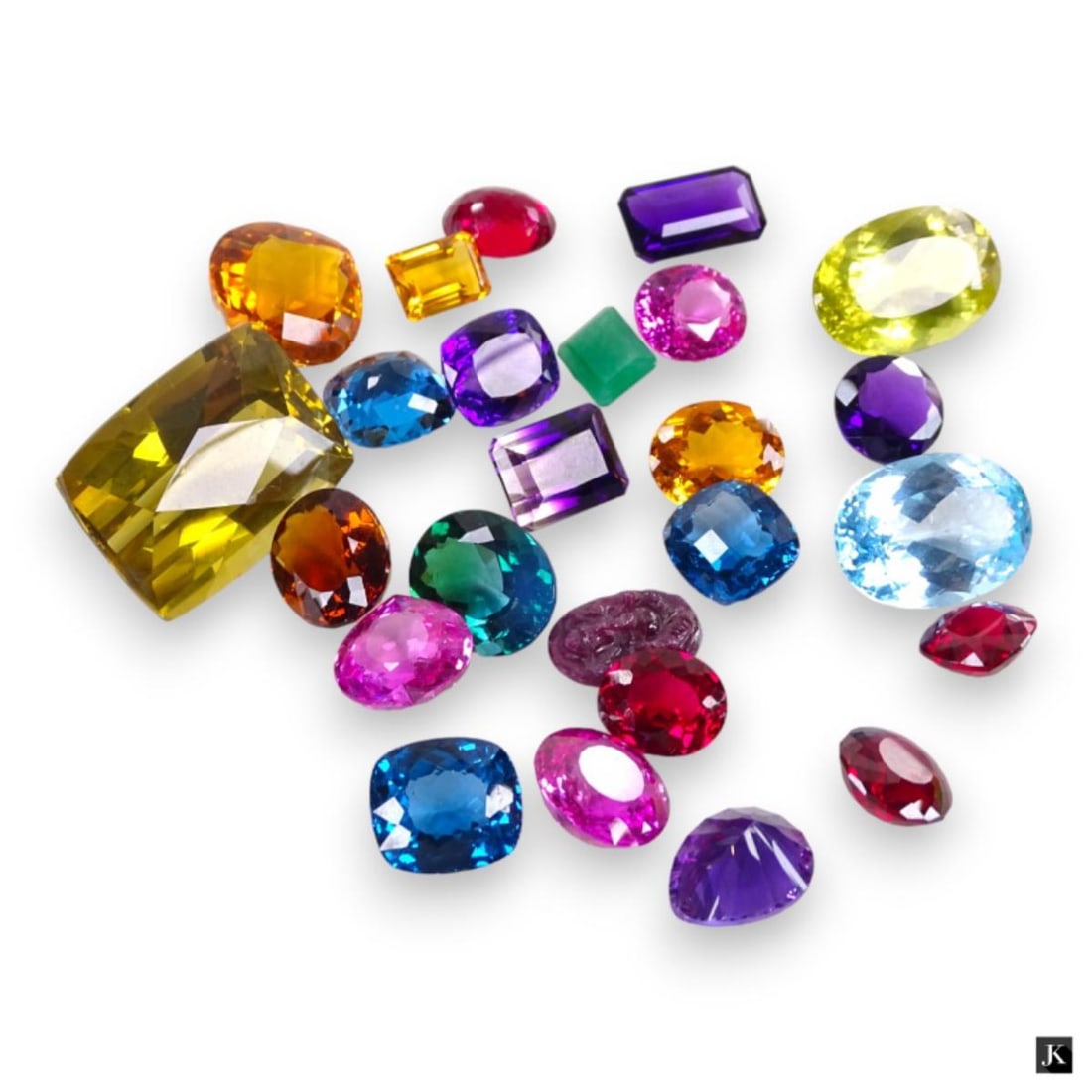 Lot Of 25 Various Gemstones Ruby Emerald Topaz++++ (1 of 3)