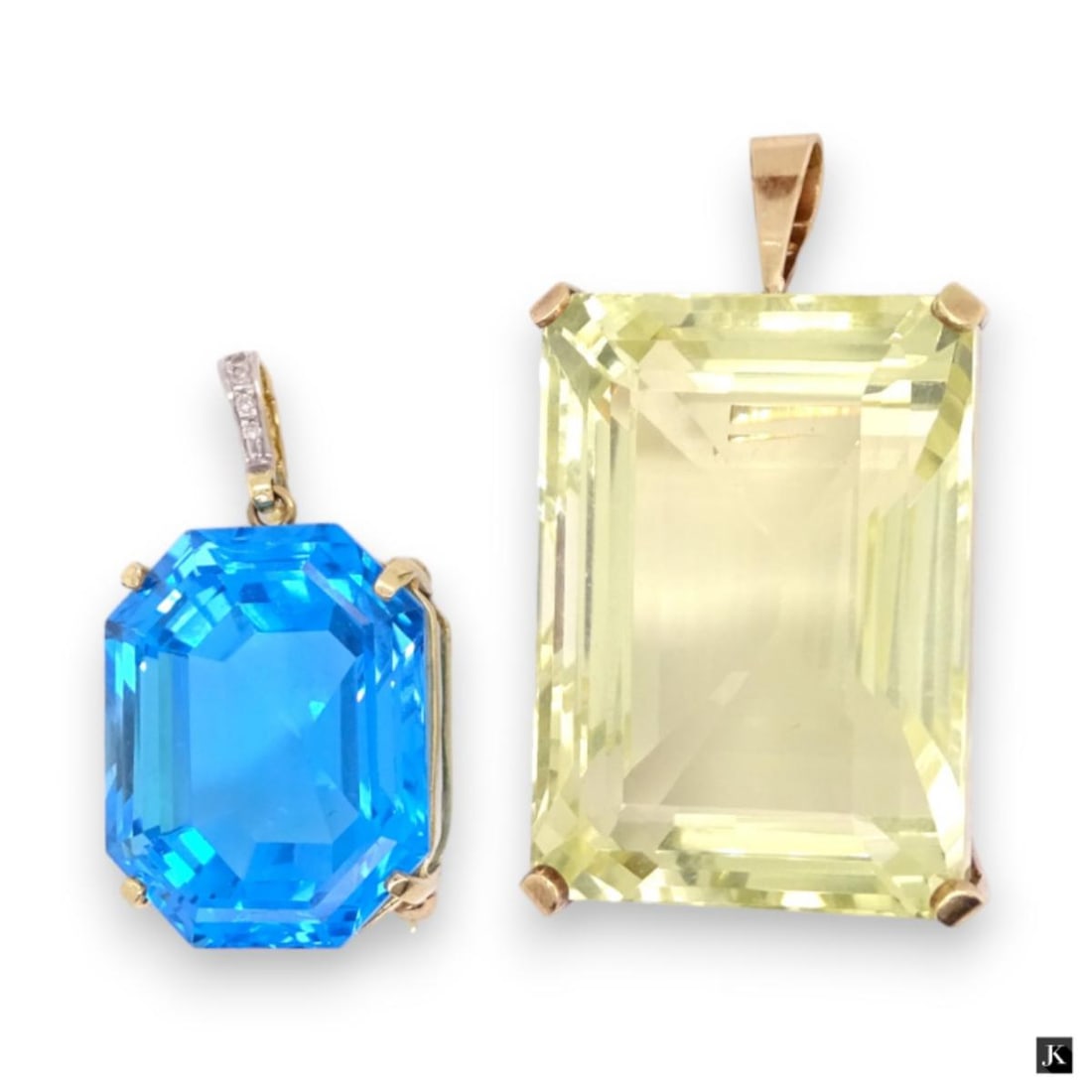 2 Women's Large Topaz 14K YG Brooch Pin / Pendants (1 of 5)