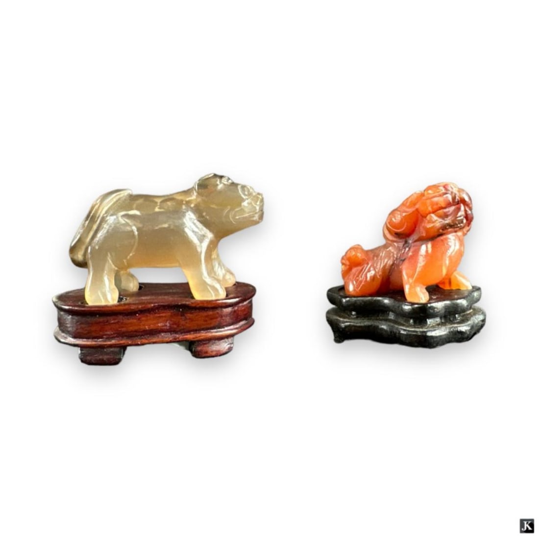 2 Vintage Chinese Agate Foo Lion Sculptures (1 of 5)
