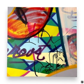 John Crash (USA B1961) Spray Paint On Canvas