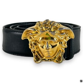 Black Versace Medusa Belt