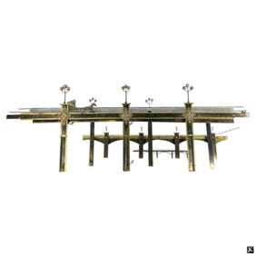 Curtis Jere Mid Century "Bridge Scene" Wall Scene