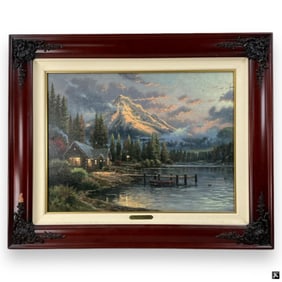 Thomas Kinkade Color Lithograph on Canvas
