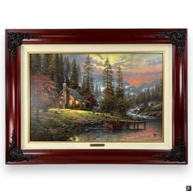 Thomas Kinkade Color Lithograph on Canvas
