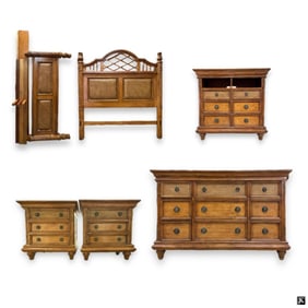 Contemporary 6 PC Newport Beach Wood Bedroom Set