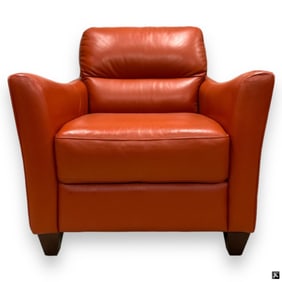 Contemporary Burnt Orange Leather Chair