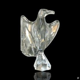 Large Baccarat Rigot Crystal Eagle Sculpture