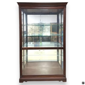 Large Wood, Glass & Mirror Display Cabinet