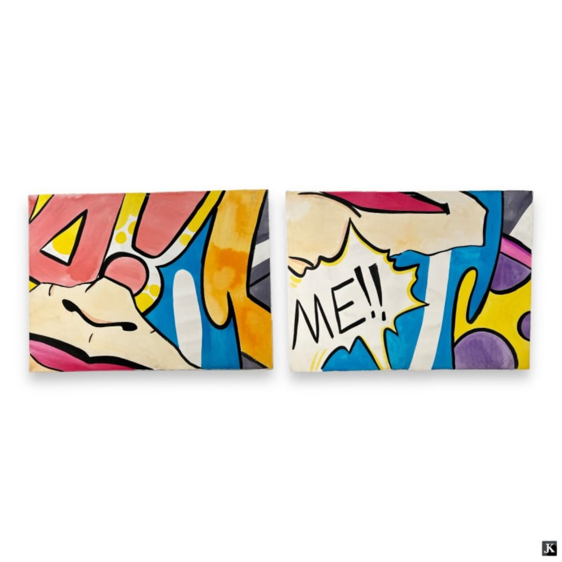 John Crash Matos (USA B1961) Watercolor Diptych (1 of 5)