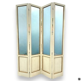 Hollywood Regency Four Panel Mirror Screen