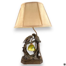 Contemporary Double Parrot Lamp