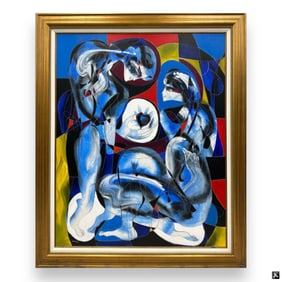 Jean-Claude Gaugy (20C) Oil on carved wood panel "Le Coeur"