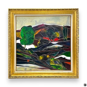 Jean-Claude Gaugy Oil on Carved Wood Board