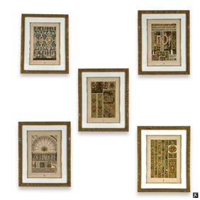 Five (5) French Decorative Chromolithographs