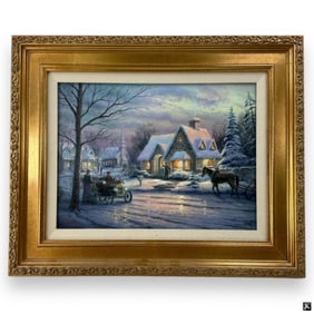 Thomas Kinkade Color Lithograph on Canvas