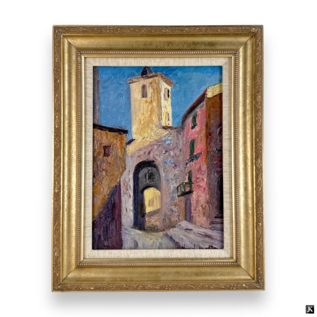 Hildegarde Hamilton (USA 1898-1970) Oil On Canvas: Hildegarde Hamilton,American (1898-1970) Oil on canvas "St Paul, France". Signed lower right, titled en verso. Framed. Good condition. Measures 13-1/2" x 10", frame measures 18-1/4" x 14-3/4". JD/B13/