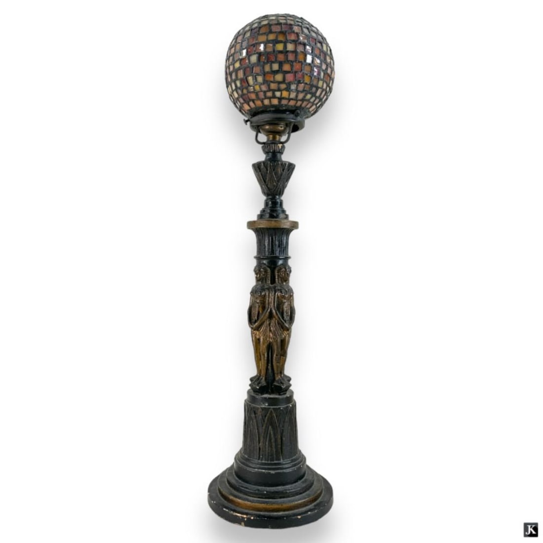 Vintage Egyptian Revival Slag Shade Table Lamp (1 of 3)