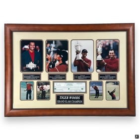 Tiger Woods Signed Game Card With Photographs